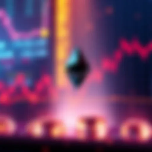 A chart showing Ethereum's price movement with an upward trend and bullish indicators