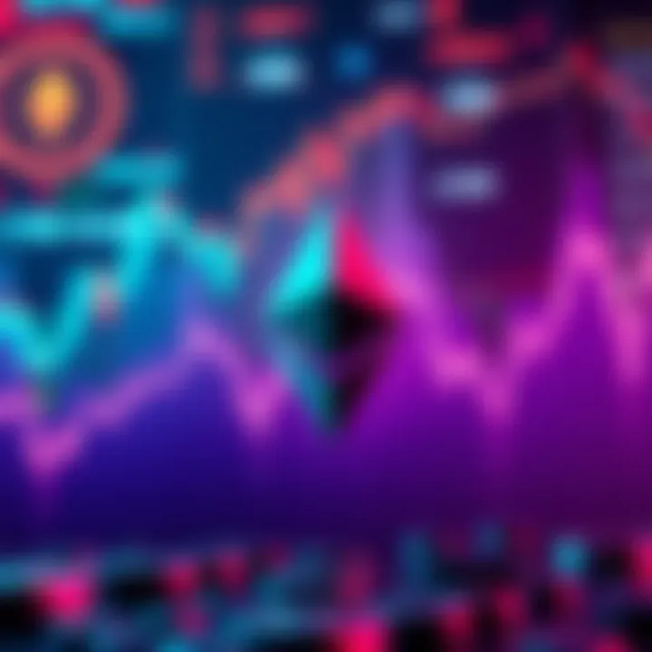 A graph showing Ethereum's price dropping below $4,300 with investment symbols in the background