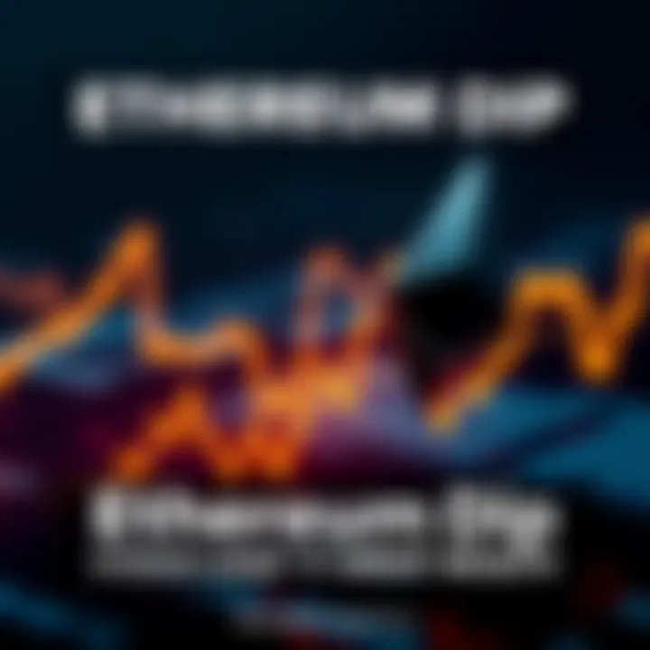 Graph showing Ethereum's price drop with an upward trend indicated for future recovery