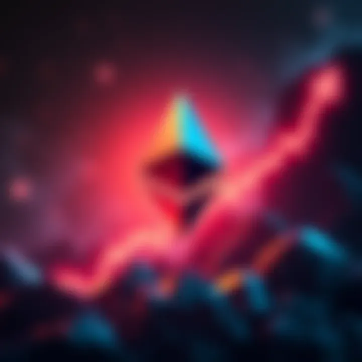 Ethereum logo with a rising graph, showcasing a price increase above $2,000