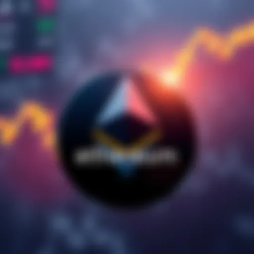 Ethereum logo with a background showing upward price trends above $2000 amidst market uncertainty