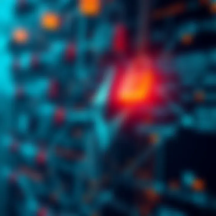 A digital representation of Ethereum's network security with locks and codes, illustrating the focus on audits and tests for vulnerabilities.