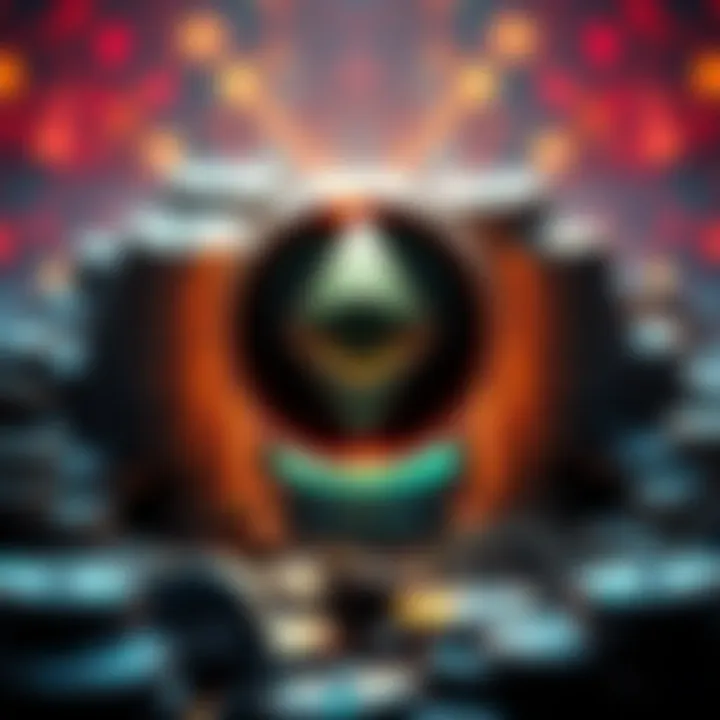 Visualization of Ethereum logo with 40.3 million ETH symbolizing staking growth and network security
