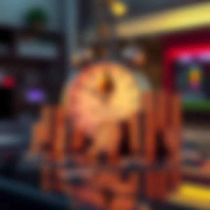 Ethereum Staking Process A visual representation of the Ethereum staking process, showing a clock and stacks of coins indicating waiting times and potential rewards.