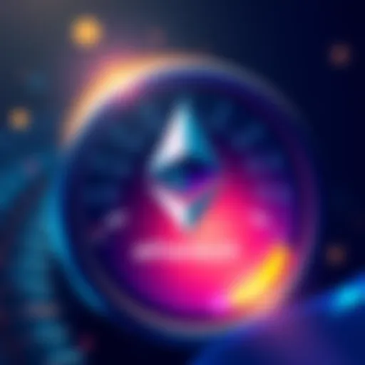 Illustration showing Ethereum logo with a speedometer indicating high gas per second throughput