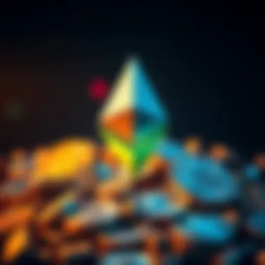 A visual representation showing Ethereum's logo with various tokens around it, symbolizing tokenization strategies.