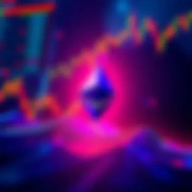 A graph showing Ethereum price dipping below $2000 with market trends in the background
