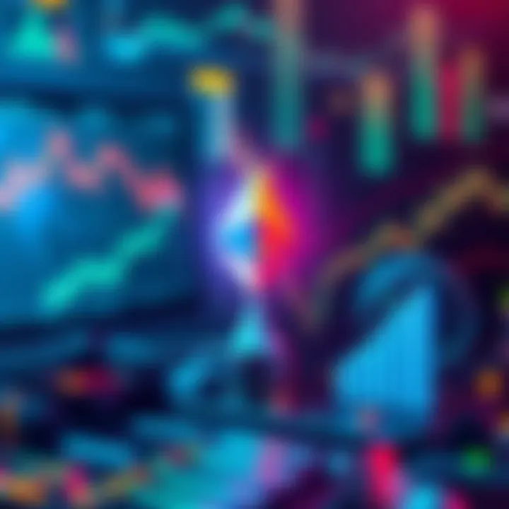 A digital illustration showing an Ethereum trading bot with charts and graphs, representing trading speed and customization options.