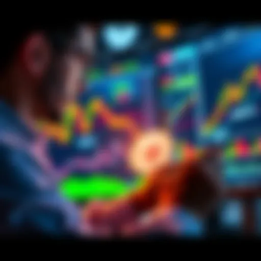 A trader examining charts and graphs on a digital screen, symbolizing profit strategies in Ethereum trading