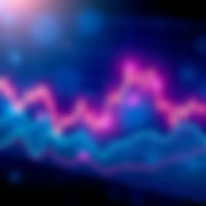 Illustration showing a chart with rising and falling lines, representing buying low and selling high in Ethereum trading.