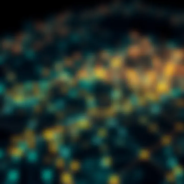 A digital representation of Ethereum's network showing a spike in transactions and user activity