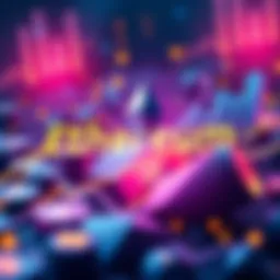 Illustration showing a graphic representation of over one million Ethereum transactions with digital currency symbols and charts indicating growth.