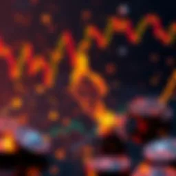 A representation of Ethereum's 1.17 million transfers with flowing digital tokens and market charts