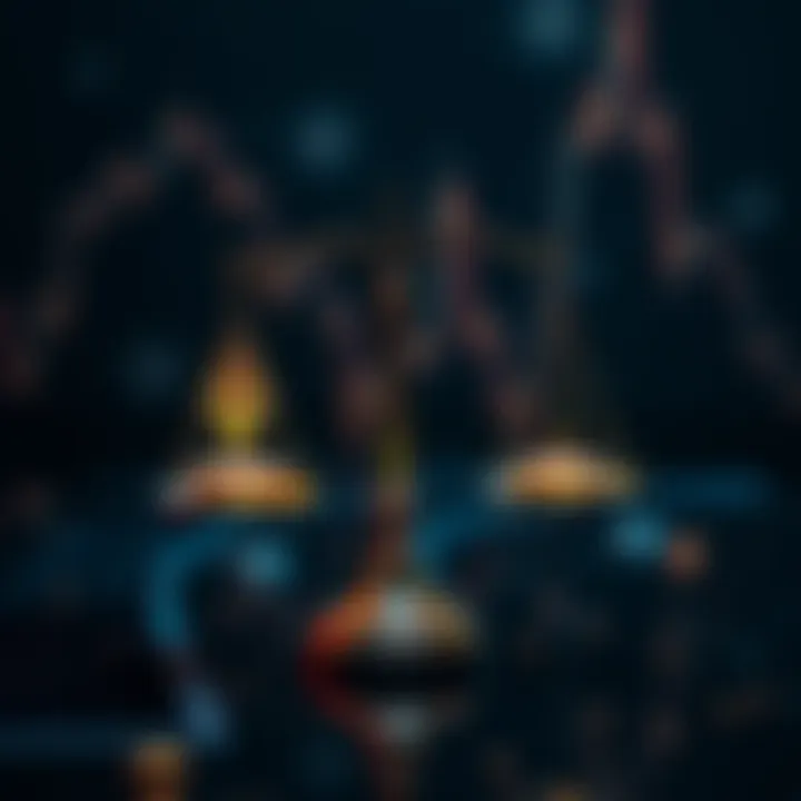 A graphic showing Ethereum symbols and a scale balancing validator earnings against price stability