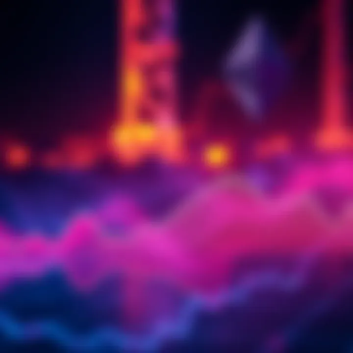 Graph showing steady decline in Ethereum value with downward trend line