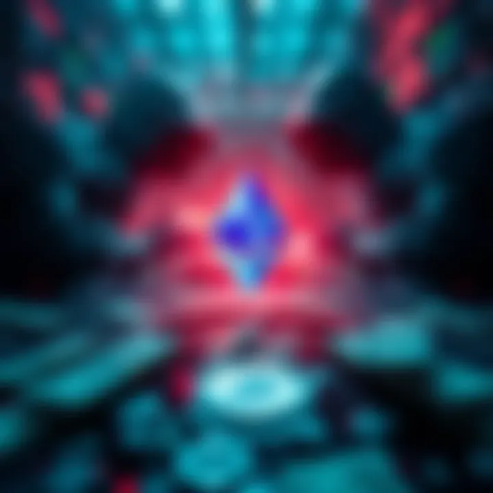 A visual representation showing hackers targeting dormant Ethereum wallets, with money being drained and Thorchain logo symbolizing laundering process.