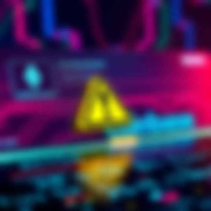 Cryptocurrency Address Confusion Visual representation of Etherscan and Coinbase addresses with a caution symbol