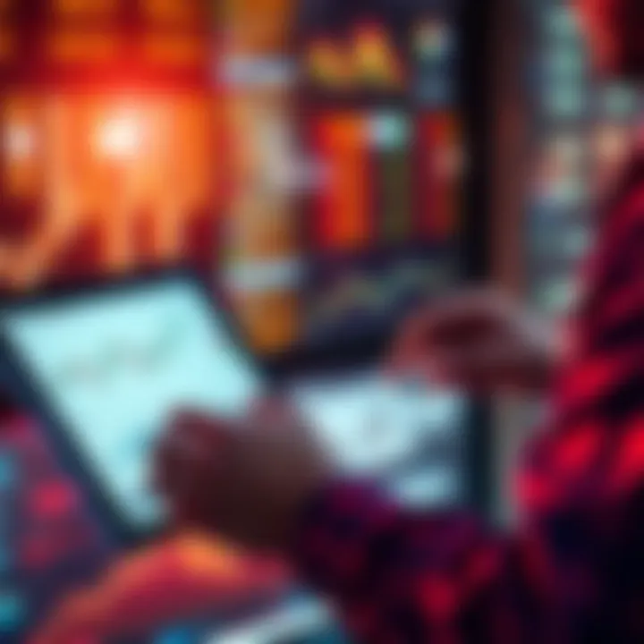 Evaluating Long-term Investment A person analyzing market trends on a tablet with charts and graphs, contemplating investment options.