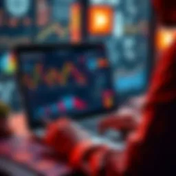A person analyzing cryptocurrency charts and graphs on a laptop, focusing on potential risks in decentralized finance investments