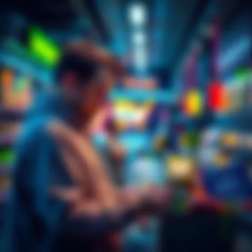 A person shopping online using cryptocurrency to buy various items like groceries and flight tickets.