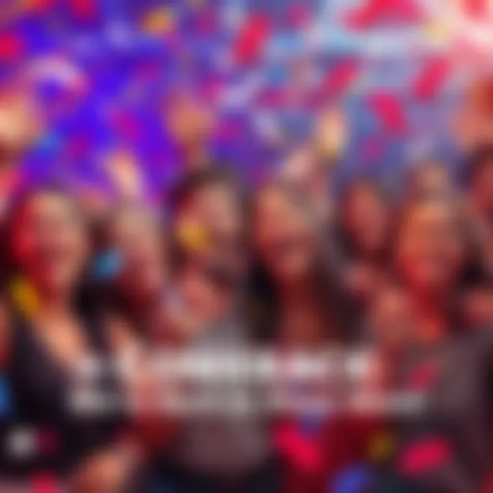 A group of happy people celebrating with confetti and smiles, showcasing excitement for new content and updates.