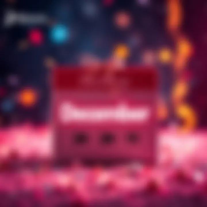 A festive graphic with confetti and a calendar showing December, symbolizing upcoming announcements