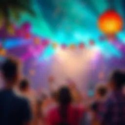 A vibrant scene showcasing a community celebration with people enjoying activities and looking forward to new opportunities in 2025.