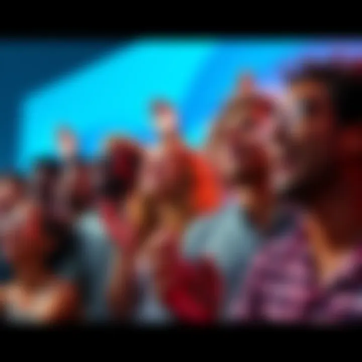 A group of diverse people eagerly waiting for an announcement, filled with excitement and anticipation.