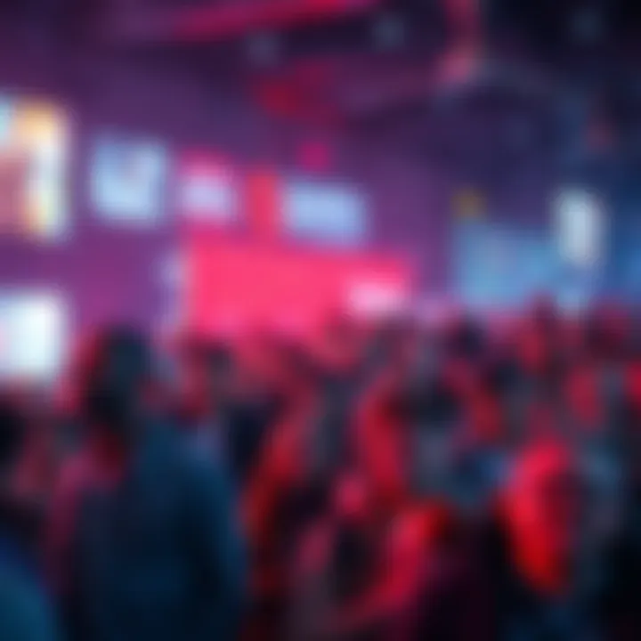 Exciting Changes Ahead A vibrant scene showing a crowd of people eagerly waiting for new developments with smiles and anticipation