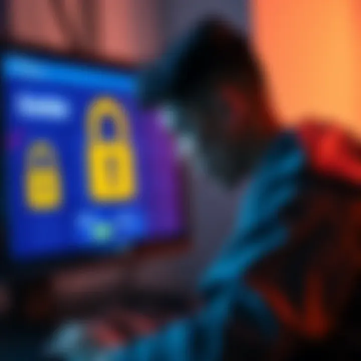 Frustrated person looking at a computer screen displaying Exodus Pay rewards with a lock icon, symbolizing withdrawal issues