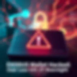 Exodus wallet alert A graphic showing an Exodus wallet with a warning symbol, indicating a security breach and loss of funds.