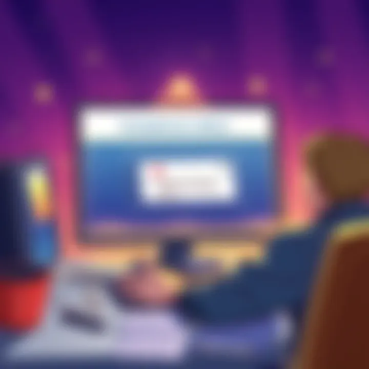 Illustration showing a computer screen with an alert about compliance emails from Exodus Wallet, with a concerned person reviewing the message.