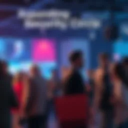 A group of diverse people engaging in conversation and networking at an event, showcasing connections and relationships.