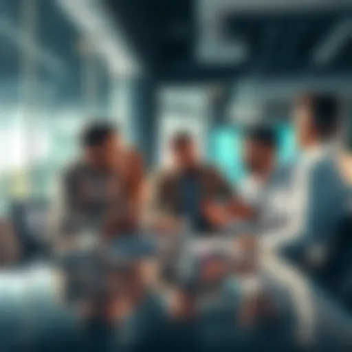 Group of analysts sharing insights on Hype's projected closing price in 2026 during a meeting