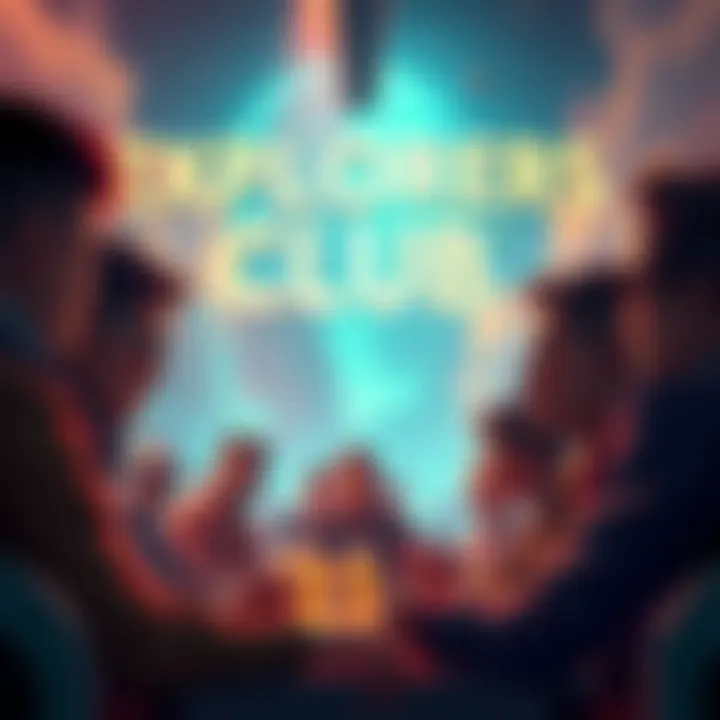 A group of players discussing new features for the Explorers Club, including Atlas Bucks and mini-games.