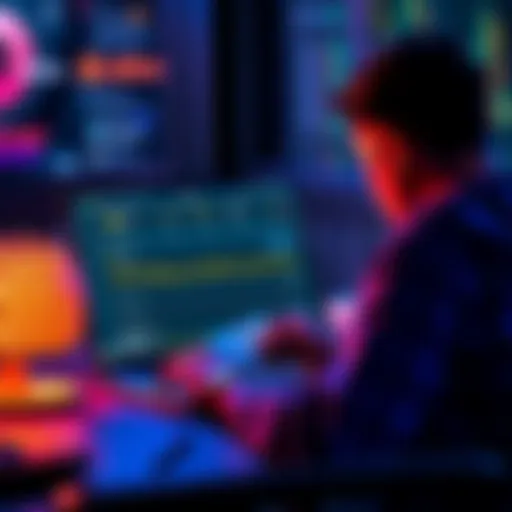 A person comparing different cryptocurrency platforms on a laptop, looking at options like Kraken and others, with a focus on low fees and spending cards.