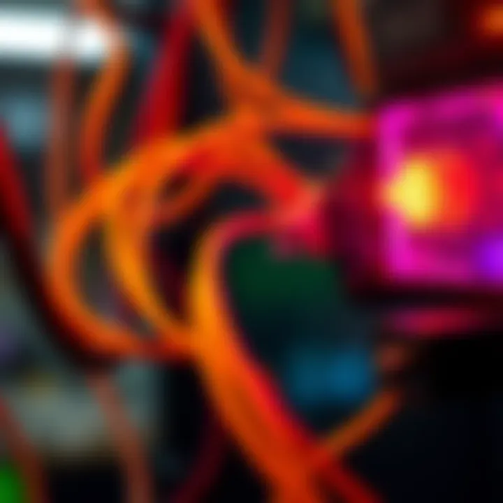 Close-up of exposed wires in a Lian Li Wireless Strimer, showing potential safety hazard.
