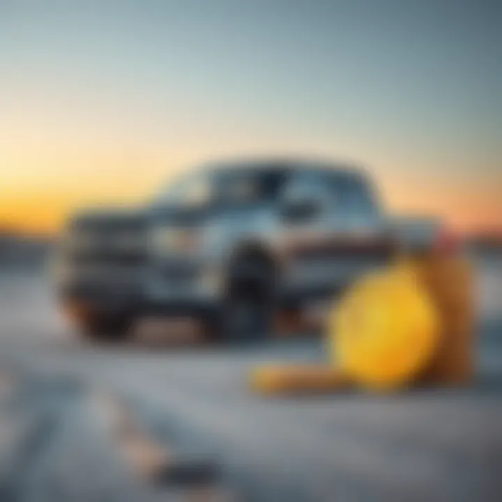 2025 F150 truck and BTC coins A new 2025 F150 truck next to a stack of Bitcoin coins, representing the choice between buying a truck or investing in cryptocurrency.