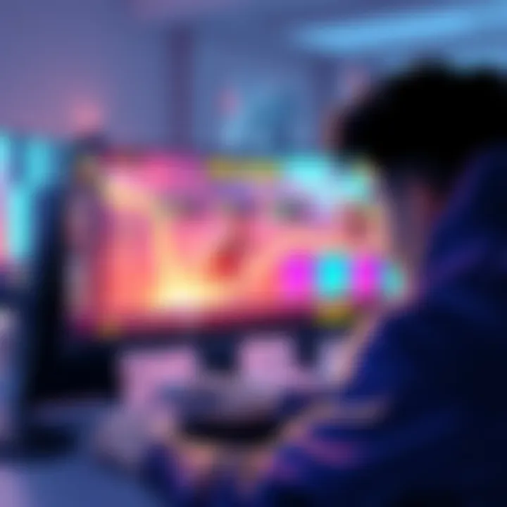 A player looking at a computer screen with strategies for accumulating atlas bucks and improving gameplay in a free-to-play game.