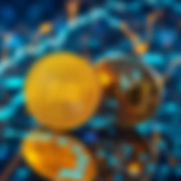 Launch of fGLD and fSLRV Tokens Two digital tokens representing gold and silver on a blockchain background, showcasing the Norwegian Block Exchange logo.