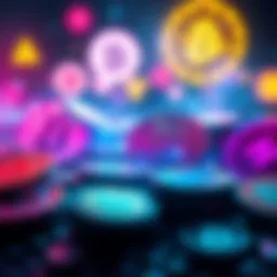 A visual representation of several coin symbols, some bright and others dimmed, indicating which projects may lose relevance in the future.