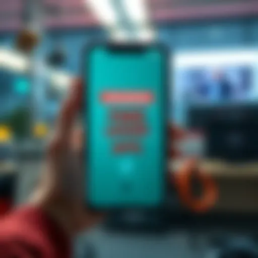 A person holding a phone showing a fake ledger app, looking worried about security risks