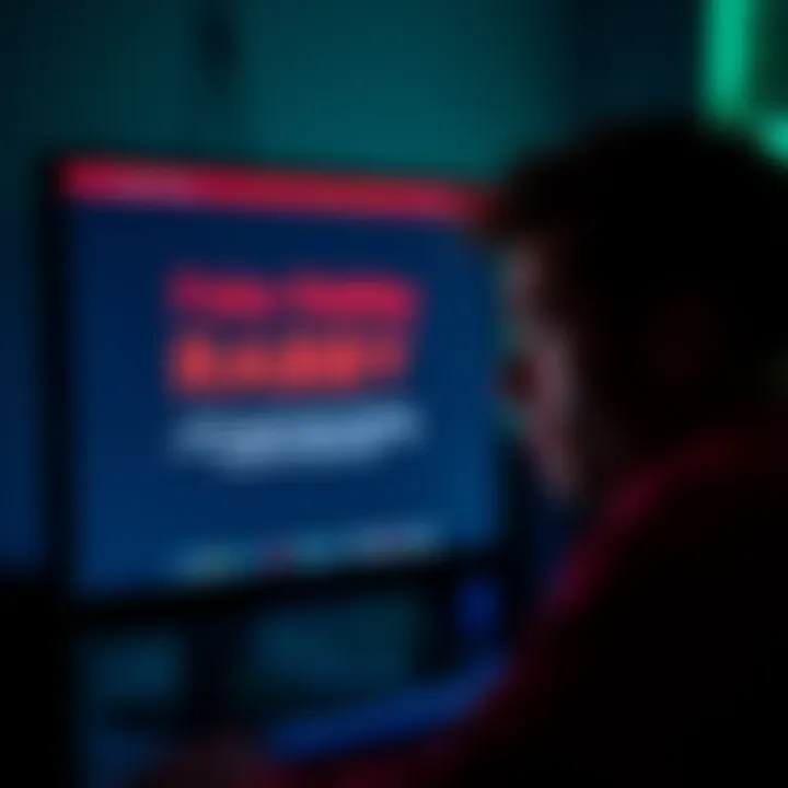 A person looking shocked at a computer screen displaying a fake Rabby wallet warning