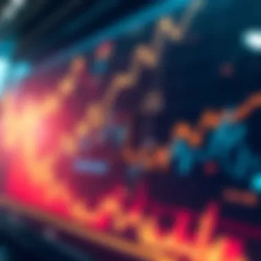 Falling stock market graph A downward trending stock market graph with worried investors in the background