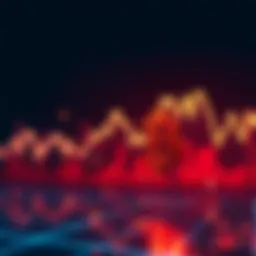 A line chart showing Bitcoin's price declining, representing a bearish market trend.