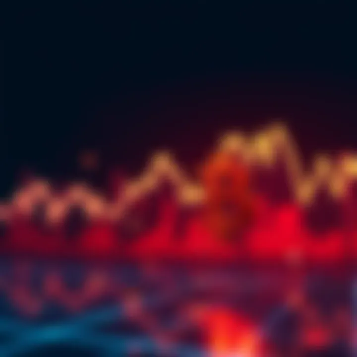 A line chart showing Bitcoin's price declining, representing a bearish market trend.