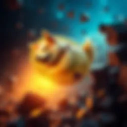 Falling Dogecoin Coin A Dogecoin coin falling downward, symbolizing its decline in value.