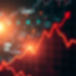 Falling Market Graph A downward trending graph representing declining market prices with financial symbols in the background.