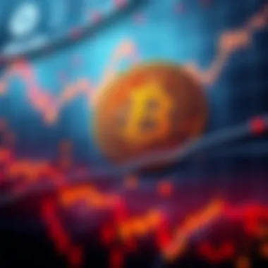 Graph showing the decline of Pi cryptocurrency prices with worried investors in the background