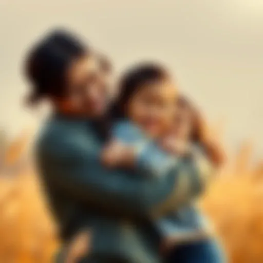 A joyful family embracing a child after adoption, symbolizing love and new beginnings.
